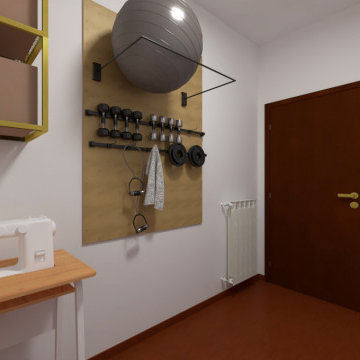 Render - Camera rosa e cabina armadio funzionale – casa privata