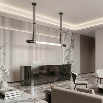 Architectural Leather LED Linear Pendant | Minimalist 1.2m & 1.4m Bar.