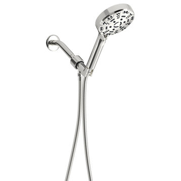 Stainless Steel High Pressure Hand Held Shower Head 8-Modes, Polished Chrome