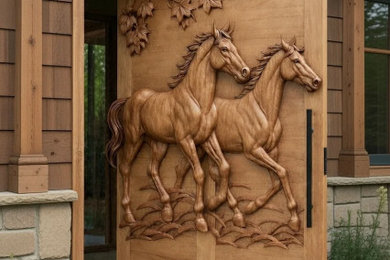 Inspiration for a rustic entryway remodel in Denver
