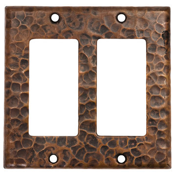 Copper Double Ground Fault/Rocker GFI Switchplate Cover
