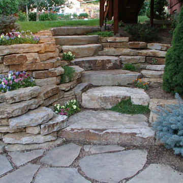 Stone Retaining Wall with Siloam Steps