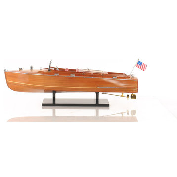 Chris Craft Runabout Medium Wooden Handcrafted boat model
