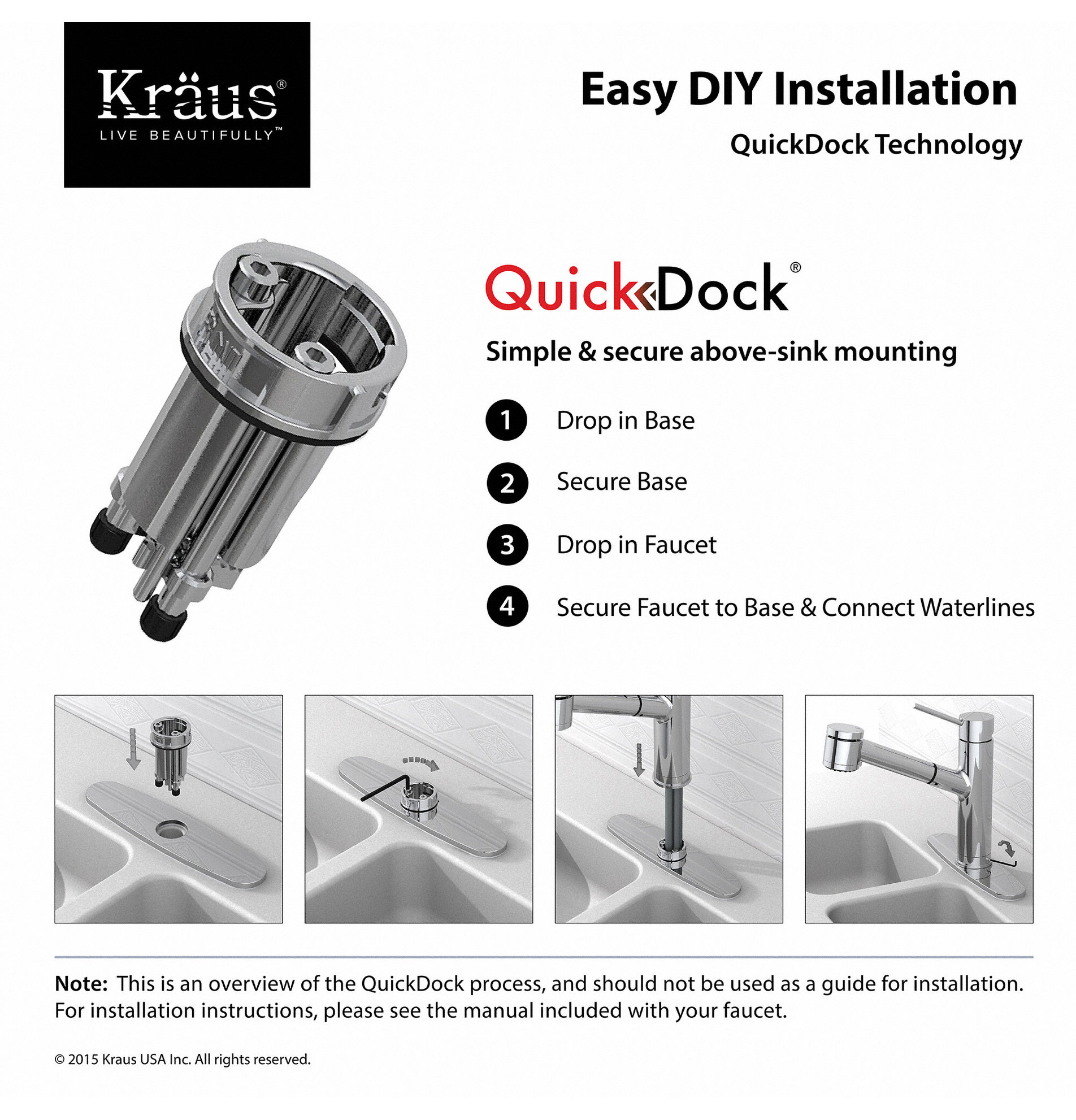 KRAUS Crespo 1-Handle Pre-Rinse Kitchen Faucet With 2-Function Sprayer, Chrome