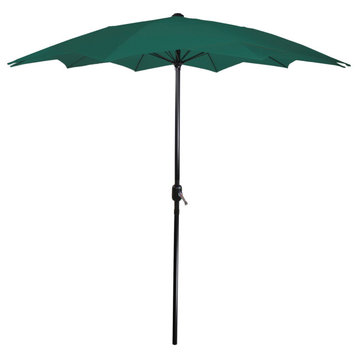 8.5ft Outdoor Patio Lotus Umbrella with Hand Crank  Green