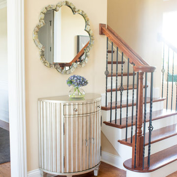 Contemporary Entryway with Nearly Natural Blooming Hydrangea