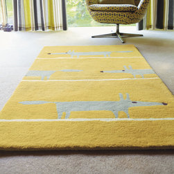 Mr Fox Rug in Mustard - Floor Rugs
