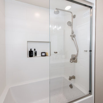 Wide Shower-Tub in Hall Bathroom Remodel