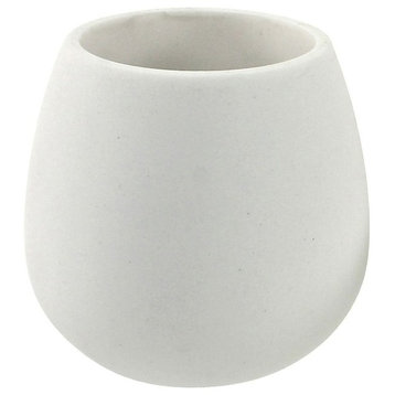 Toothbrush Holder Made From Thermoplastic Resins and Stone, White