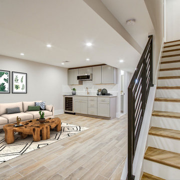 Basement remodel with bedroom space, closet space, living area, DC