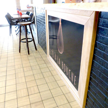 Comptoir de bar de campagne en chêne massif