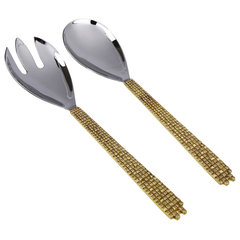 Choice 2-Piece Hollow Stainless Steel Handle Salad Serving Utensils Set