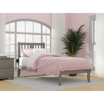 AFI Tahoe Twin XL Solid Wood Spindle Bed with USB Turbo Charger in Gray