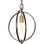 Progress Lighting - Swing 1-Light Small Pendant - New additions to this popular vintage electric family. The one-light sphere mini-pendant within Swing features mixed metal accents and vintage undertones.