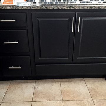Oak cabinets refinished to espresso