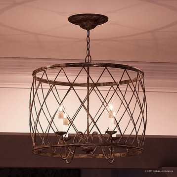 Luxury French Country Bronze Drum Cage Chandelier, UQL2261, York Collection