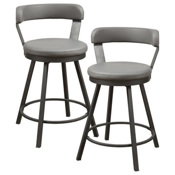 Catania Metal Swivel Counter Height Chair in Gray (Set of 2)