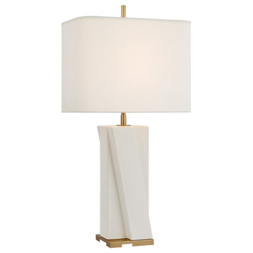 Niki Medium Table Lamp in Ivory with Linen Shade