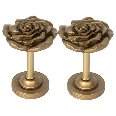 Urbanest Rose Designer Decor Drapery Holdback, Set of 2, Renaissance Gold