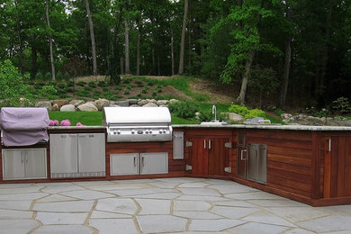Inspiration for a rustic landscaping in Boston.