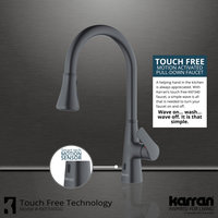 Karran Touchless One-Handle Triple Function Sprayer Faucet, Gunmetal Grey