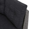 GDF Studio 6-Piece Nessett Outdoor Black Wicker Half Round Sofa, Dark Gray