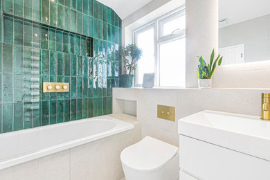 Design ideas for a contemporary bathroom in London.