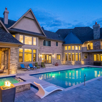 St. Charles Swimming Pool and Hot Tub with Floating Steps