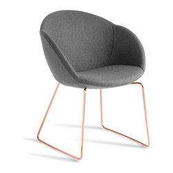 Amelia chair with bronze sled base - Dining Chairs