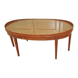 Oval Tray Top Cocktail Table with Drawer - Products