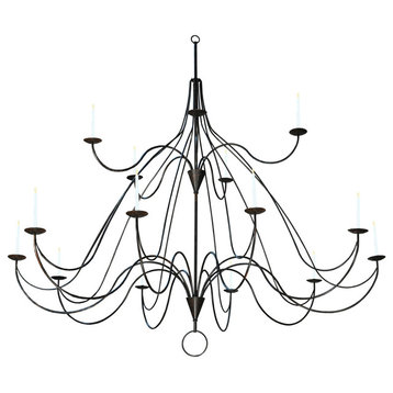 96W Polonaise 15 Candles Two Tier Chandelier
