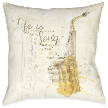 Life is a Never Ending Song Indoor Pillow, 18"x18"