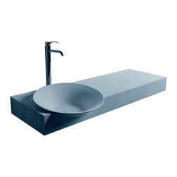ADM Bathroom Design - ADM Large Circular Wall Mounted Sink, White, 55" - Bathroom Sinks