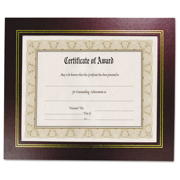 Nudell Leatherette Document Frame, 8-1/2 X 11, Burgundy, Set Of 2