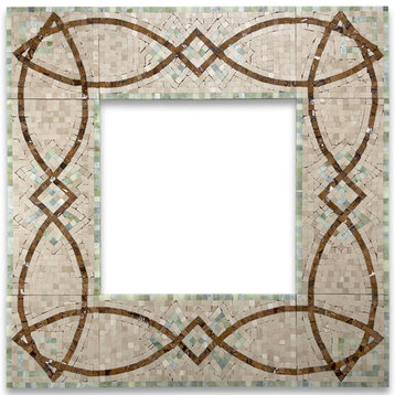 Lovelink Mint 6.3x13.4 Marble Mosaic Border Listello Tile Polished, 1 piece