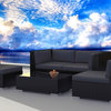 5-Piece Modern Outdoor Wicker Rattan Patio Furniture Sofa Sectional Couch Set