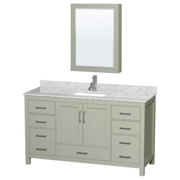 Wyndham Collection WCS141460SUNSMED Sheffield 60" - Light Green / Brushed
