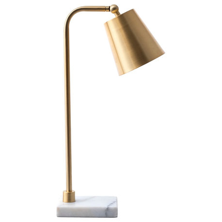 Nuloom 20" Metal Hanging Bell Metal Shade Brass Finish 3-Way Switch Table Lamp