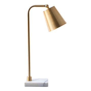 20" Metal Hanging Bell Metal Shade Brass Finish 3-Way Switch Table Lamp