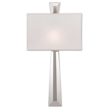 Arno 1 Light Wall Sconces in Polished Nickel With Light Eggshell Linen Shade