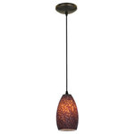 Access Lighting - Champagne Integrated Cord Pendant, Oil Rubbed Bronze, Brown Stone - Features: