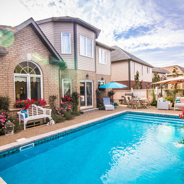 Rectangle Pool with Water Feature in Grimsby