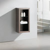 Fresca Allier Gray Oak Bathroom Linen Side Cabinet With 2 Glass Shelves, Gray Oa