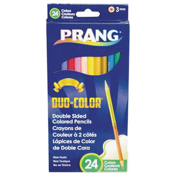 Duo-Color Colored Pencil Sets, 3 mm, 2B, #1, Assorted Lead/Barrel Colors, Dozen