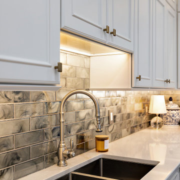 Showplace Chateau Kitchen in White Dove and Cherry Thunder with Ebony glaze