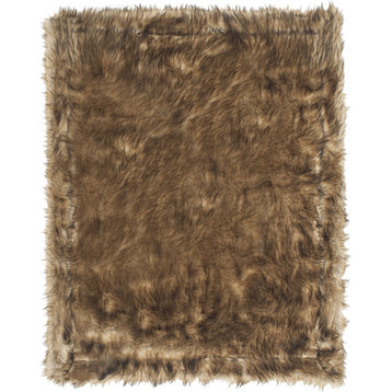 Faux Racoon Throw - Warm Brown