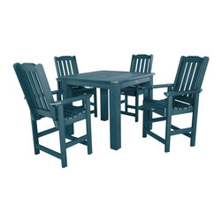 Highwood USA - Lehigh 5-Piece Square Counter-Height Dining Set, Nantucket Blue - Outdoor Dining Sets