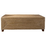 Uttermost - Uttermost Rora Woven Coffee Table - Equal Parts Relaxed And Refined, This Coffee Table Embodies Casual Coastal Style. Wrapped In Natural Woven Banana Plant, Creating Unique Texture And Concentric Color Patterns, Resting On Wooden Feet Finished In A Light Walnut Stain.