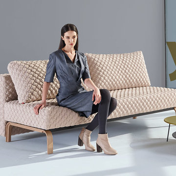 Sly Coz Sand Sofa Bed / Lacquered Oak Legs by Innovation USA - $1730.00