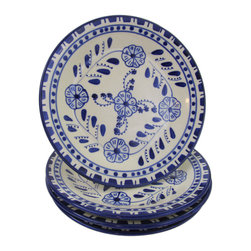 Le Souk Ceramique - Stoneware Side Plates, Set of 4, Azoura Design - Serving And Salad Bowls